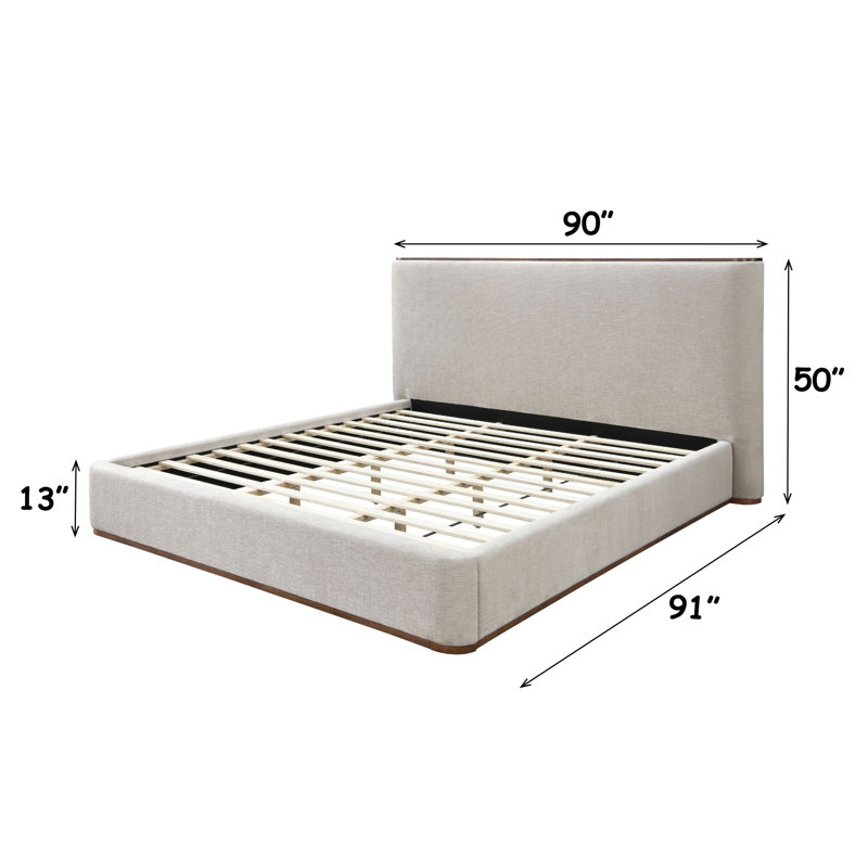 Orane Gray Fabric  Bed, King