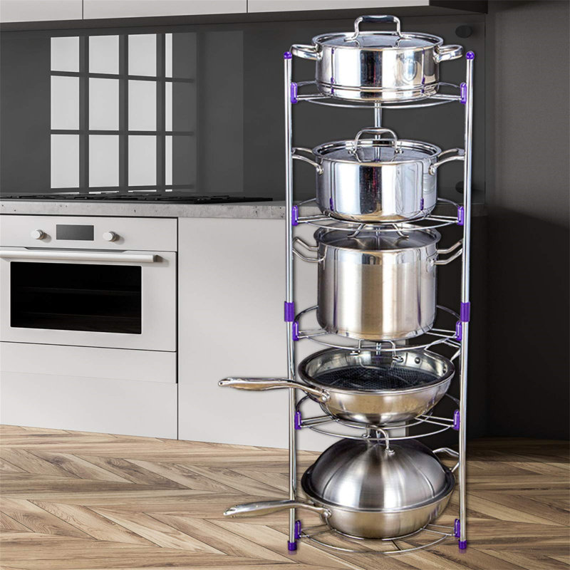 Stainless Steel 5-Tier Adjustable Frying Pan Rack