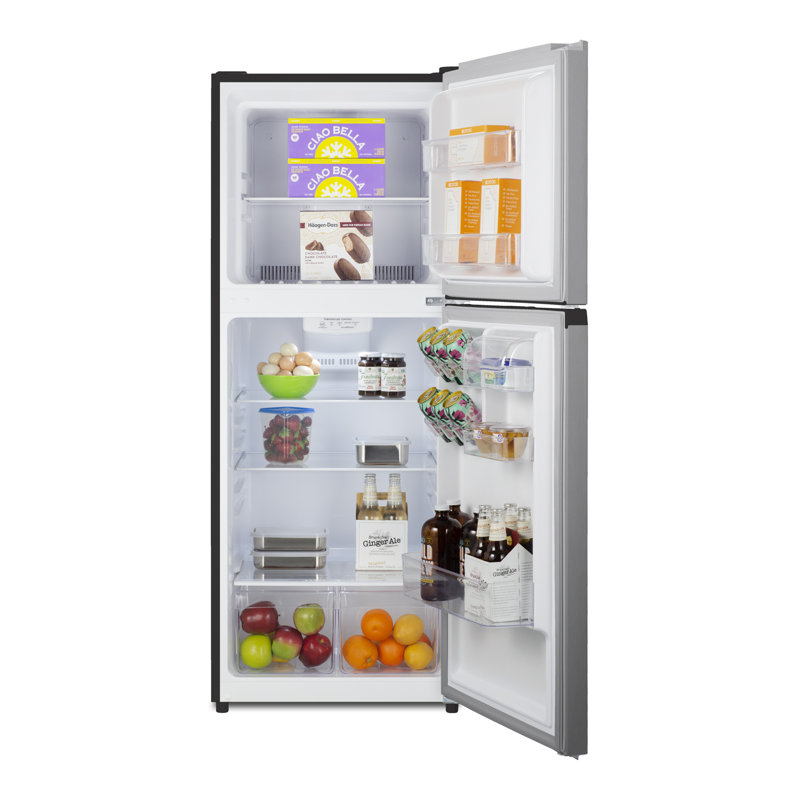 Summit Appliance 24" 10.1 Cubic Feet Energy Star Top Freezer Refrigerator with Water and Ice Dispenser, Black