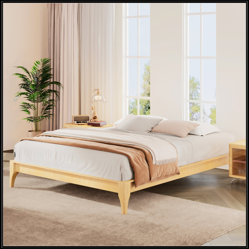 Lit plateforme 12 po, Naturel, Grand lit