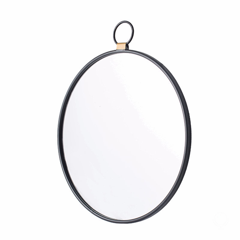24" X 27"  Wall Mirror With Black Frame, Contemporary Minimalist Accent Mirror