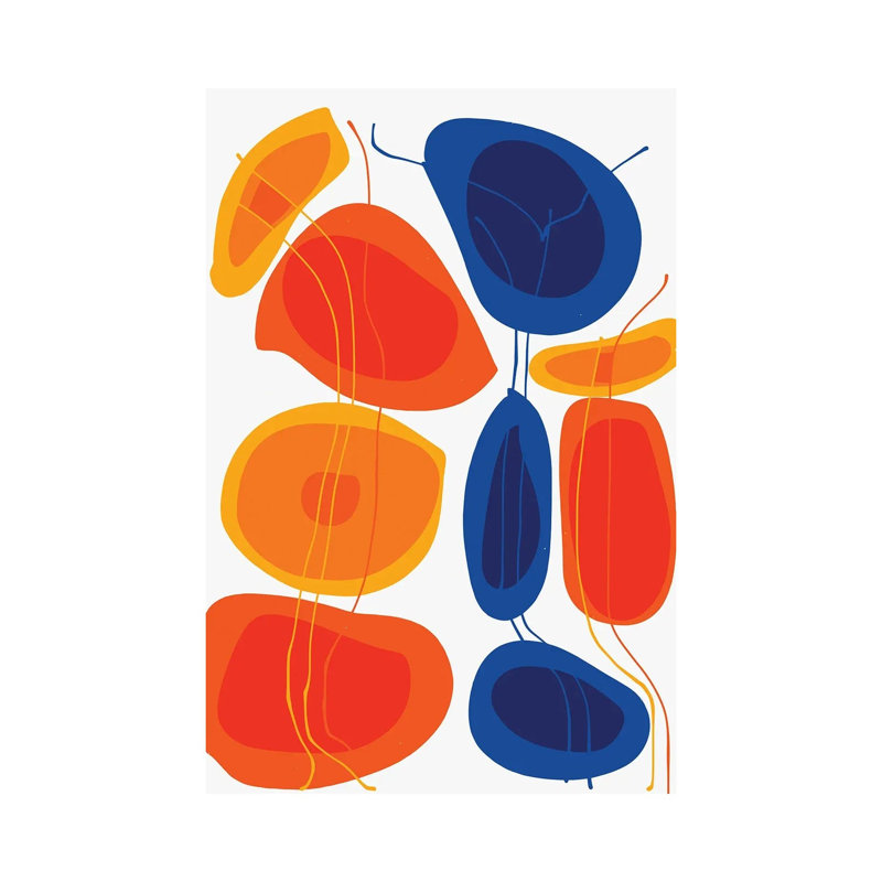Orange And Blue Flowers by Emmanuel Signorino - Wrapped Canvas Print, 20.32 cm H x 30.48 cm W