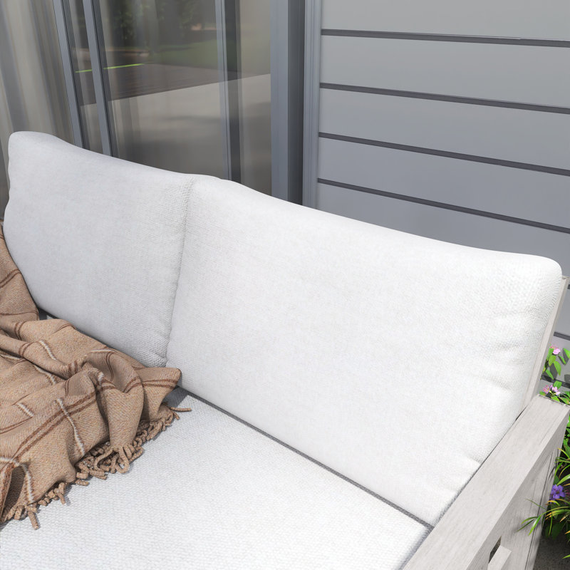 Causeuse de patio en aluminium pour 1 personne avec coussins épais
