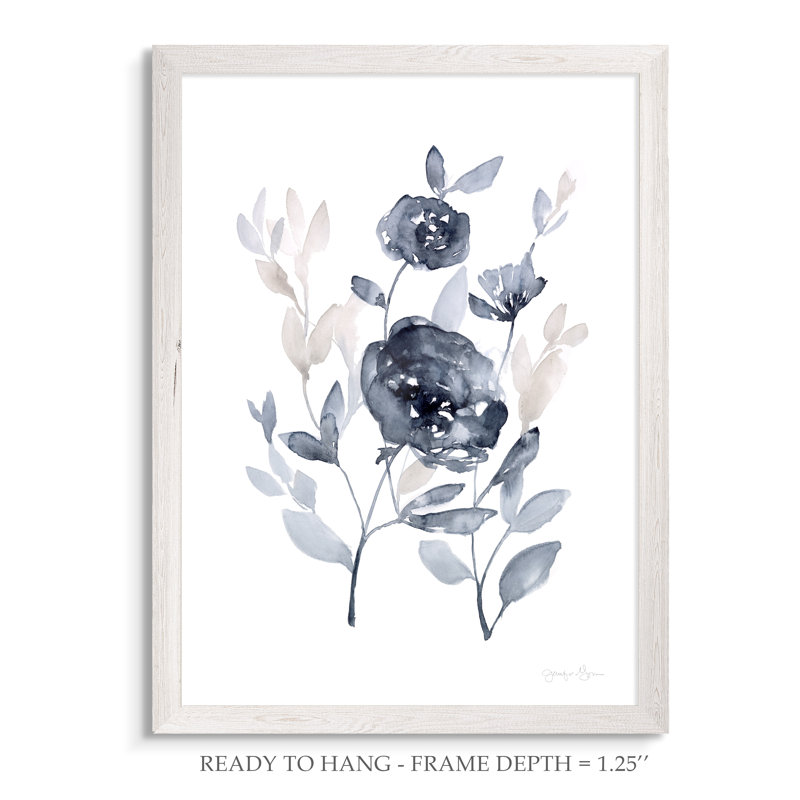 «Pe pivoines in Grey II» par Paul Cezanne - reproduction d'art encadrée, H 30 po x l 22 po x P 1,25 po, Cadre de toile blanc