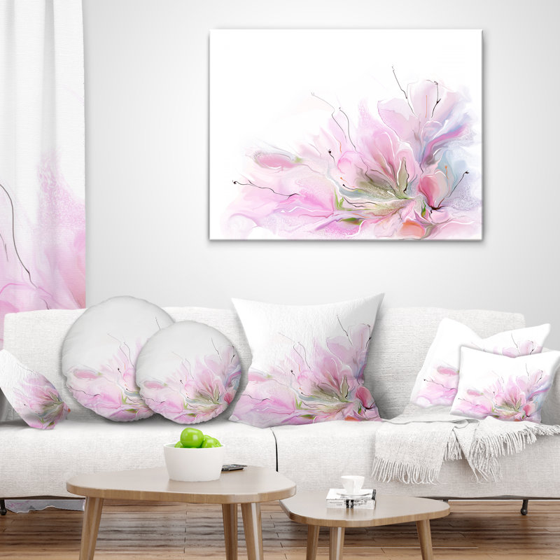 Jolies fleurs roses - coussin à imprimé floral