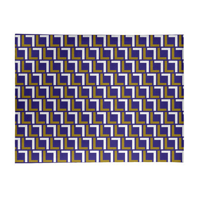 Tapis géométrique mauve / blanc / jaune