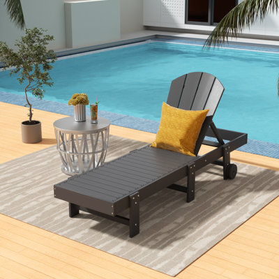 Laguna 77.6" Long Outdoor All-Weather Poly Reclining Single Chaise