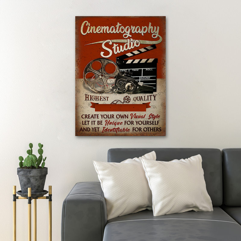Filming Equipment - Cinematography Studio Highest Quality Create Your Own Visual Style Let It Be Unique For Yourself - 1 Piece Rectangle Graphic Art Print On Wrapped Canvas