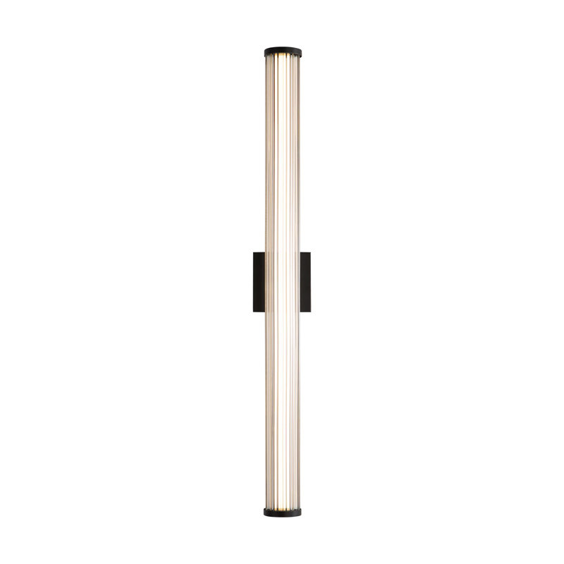 Rodara LED Wall Sconce - Outdoor in Matte Black with Clear Glass Shade, 36.25" H x 3.5" W x 4.75" D