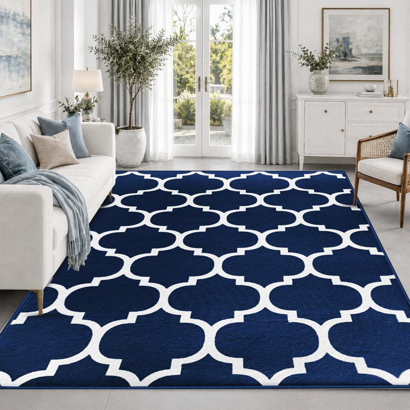 Abstract Machine Printed Area Rug, Rectangle 60 x 110 cm