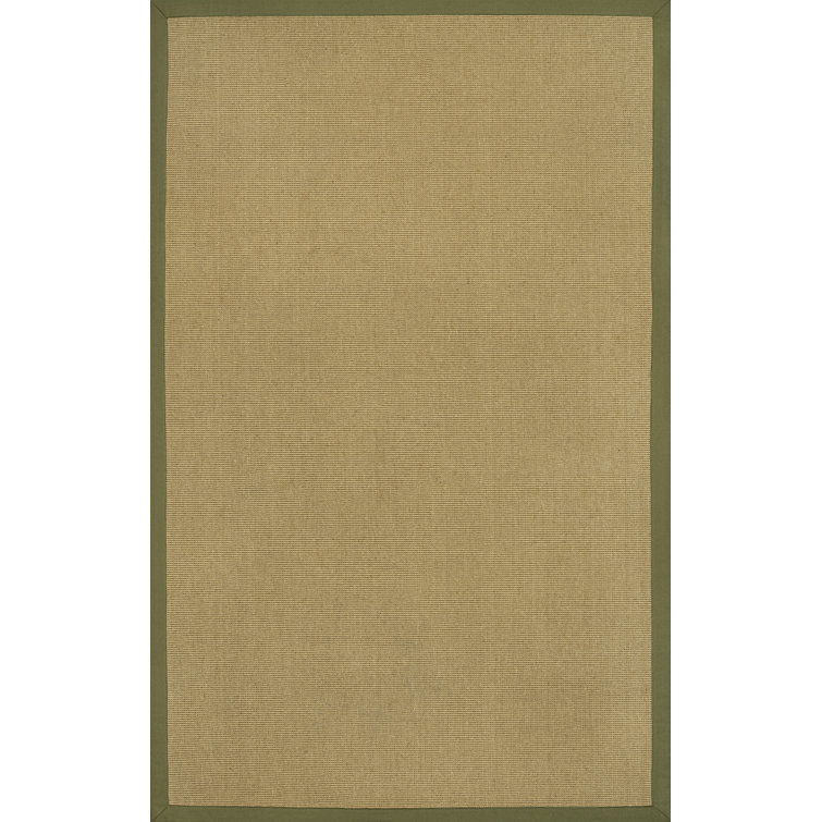 Locklin Farmhouse Cottage Border Jute Natural/Olive Rug