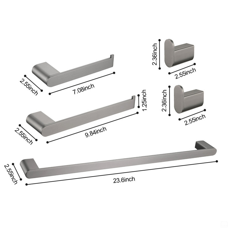 5- Piece Bathroom Hardware Set, Gunmetal