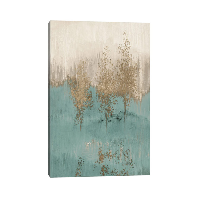 «Through The Gold Trees Abstract I» par Lanie Loreth - Estampe numérique sur toile tendue avec châssis