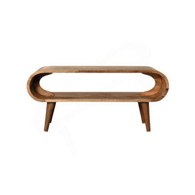 Amaya Nordic Style Oak-Ish Coffee Table, Nordic Lega, Open Storage