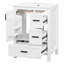 Meuble-lavabo moderne de 24 po avec lavabo en céramique, porte à fermeture en douceur, tablette de porte à double couche et 3 tiroirs-129193774