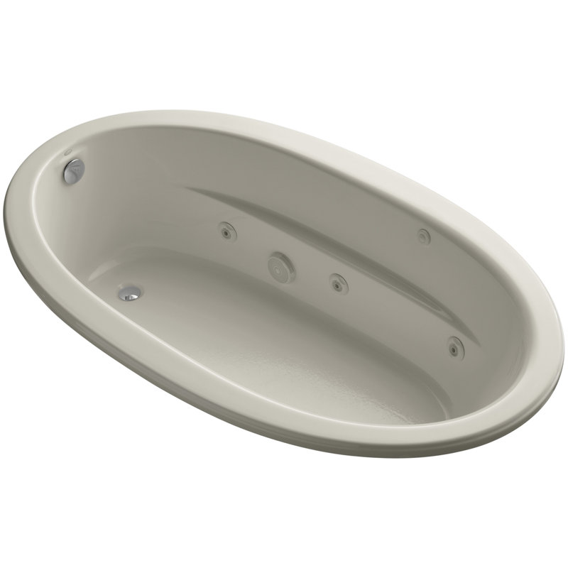 Sunward 72" x 42" Whirlpool Acrylic Bathtub, Sandbar