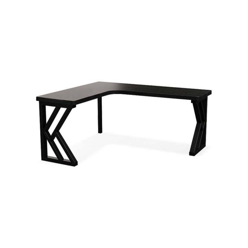 Household corner L-shaped solid wood black study desk and writing desk, 29.53'' H x 62.99'' W x 39.37'' D, Left Hand Return