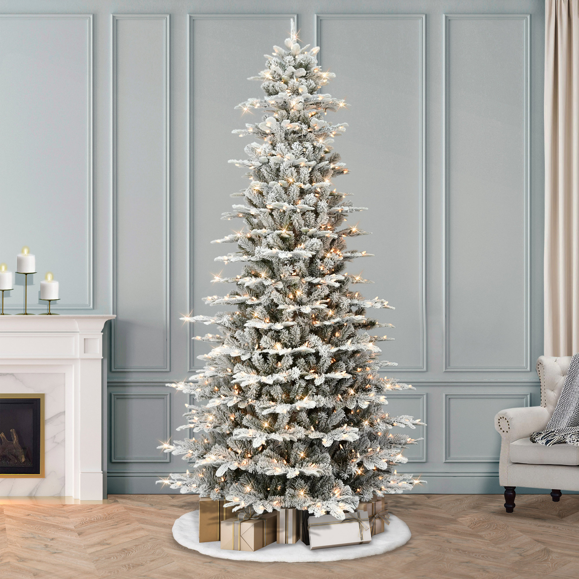 108' Lighted Artificial Fir Christmas Tree