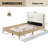 Seabrook Japandi Solid Wood & Fabric Upholstered Platform Bed With Soft Foam-Padded Headboard-116580905