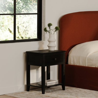Table de chevet Delma noir antique
