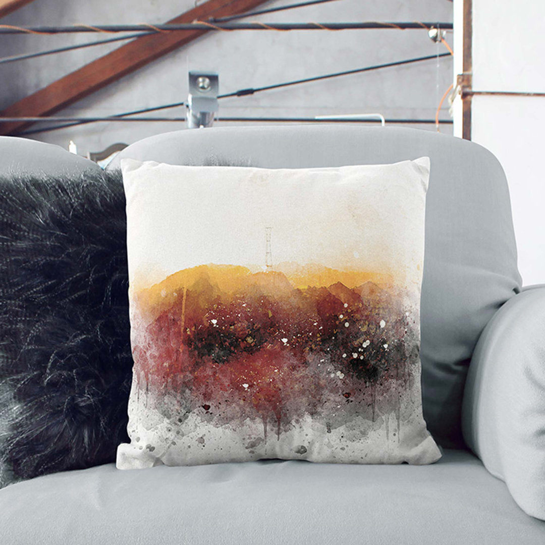Sunlight over San Francisco in Abstract Cushion with Filling