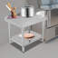 Table de travail avec dosseret, table de préparation pour cuisine, restaurant, garage, buanderie-102046163
