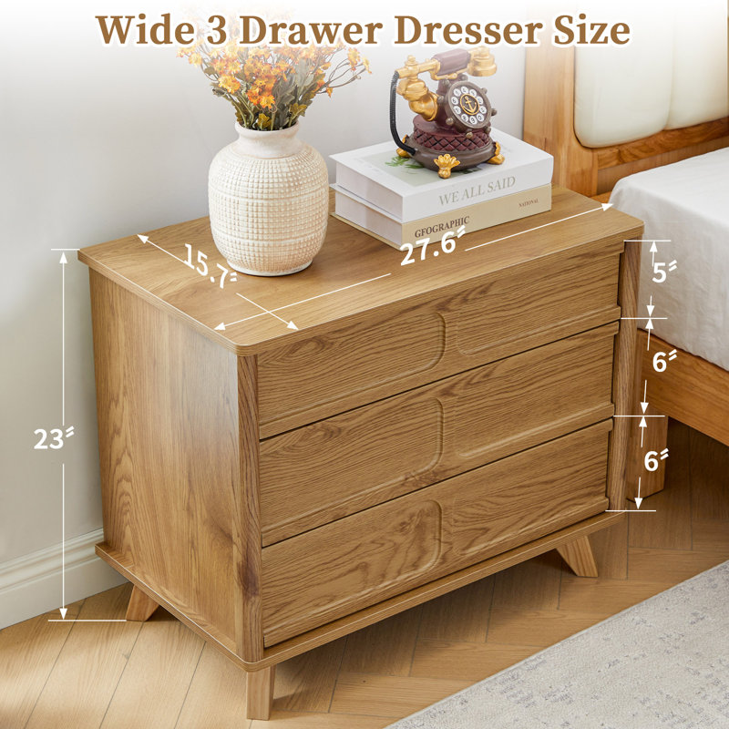 3-Drawer Dresser (27.6" W), Yellow