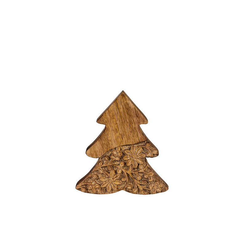 Ensemble de 2 arbres sculptés à motif floral