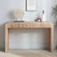 Console rustique en bois avec tiroir - Design minimaliste, texture nervurée et finition naturelle pour une décoration intérieure élégante