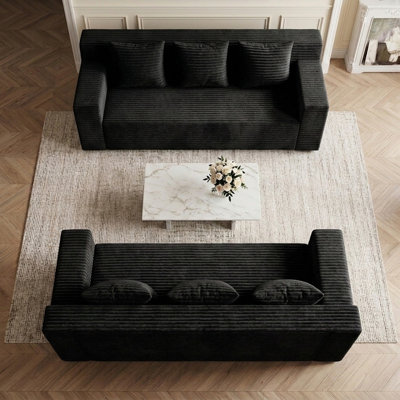 Canapé-lit Cloud 2 PCS 71 po, sièges profonds désossés pour le salon, encombrement réduit pour les salons, les appartements, les chambres et les studios, sans assemblage requis, noir