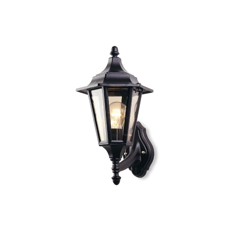 6 Panel Matte Black 36cm H Outdoor Wall Lantern