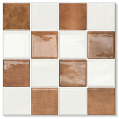 9" X 9" Peel & Stick Mosaic Tile,Vinyl Self Adhesive Tile for Kitchen Backsplash,10-sheet