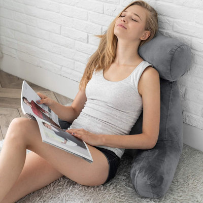 Coussin de lecture en velours de cristal avec accoudoirs et coussin rond