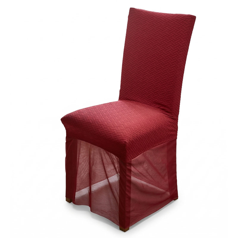  Housse extensible pour chaise de couleur bourgogne | Protecteur de meuble avec ajustement élastique | Housse de fauteuil lavable