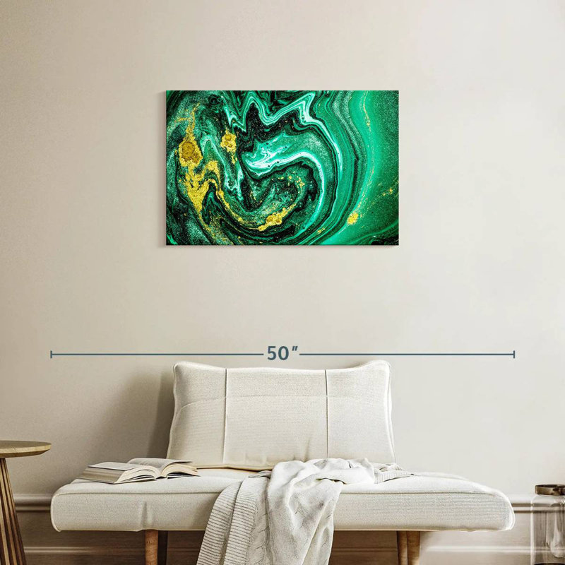 Avery Green Gold Abstract, 20" H x 30" W