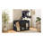 Modular Cat Litter Box Enclosure with Integrated Cat Tree, LED Light, Sisal Scratching Board, and Side Storage Cabinet - Black MDF Furniture