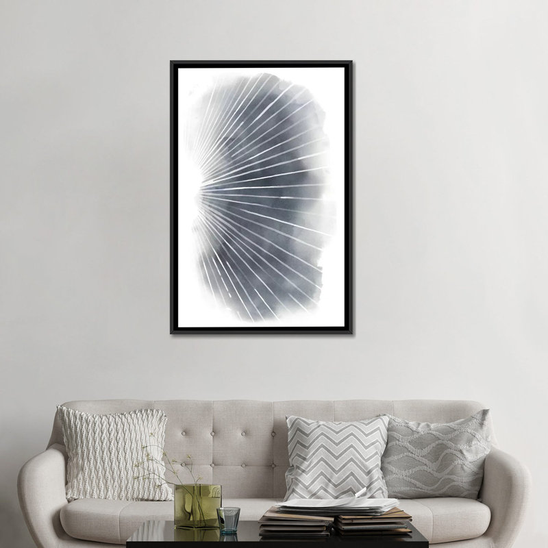 «Rays II», reproduction sur toile, H 26 po x l 18 po x P 1,5 po, Toile avec cadre noir, Pas de tapis