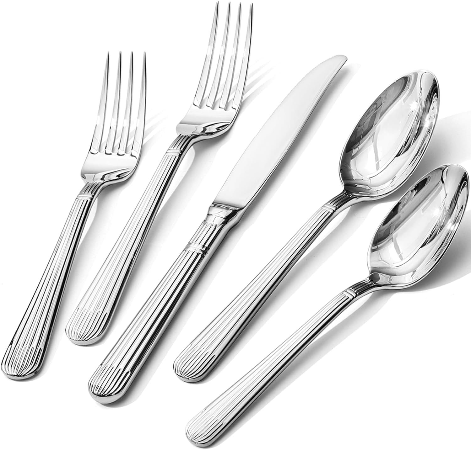 Latitude Run® 5-Piece Stainless Steel Flatware Set, 18/10 Premium ...