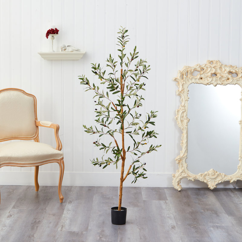 Olive artificielle en pot, H 54 po x l 10 po x P 10 po