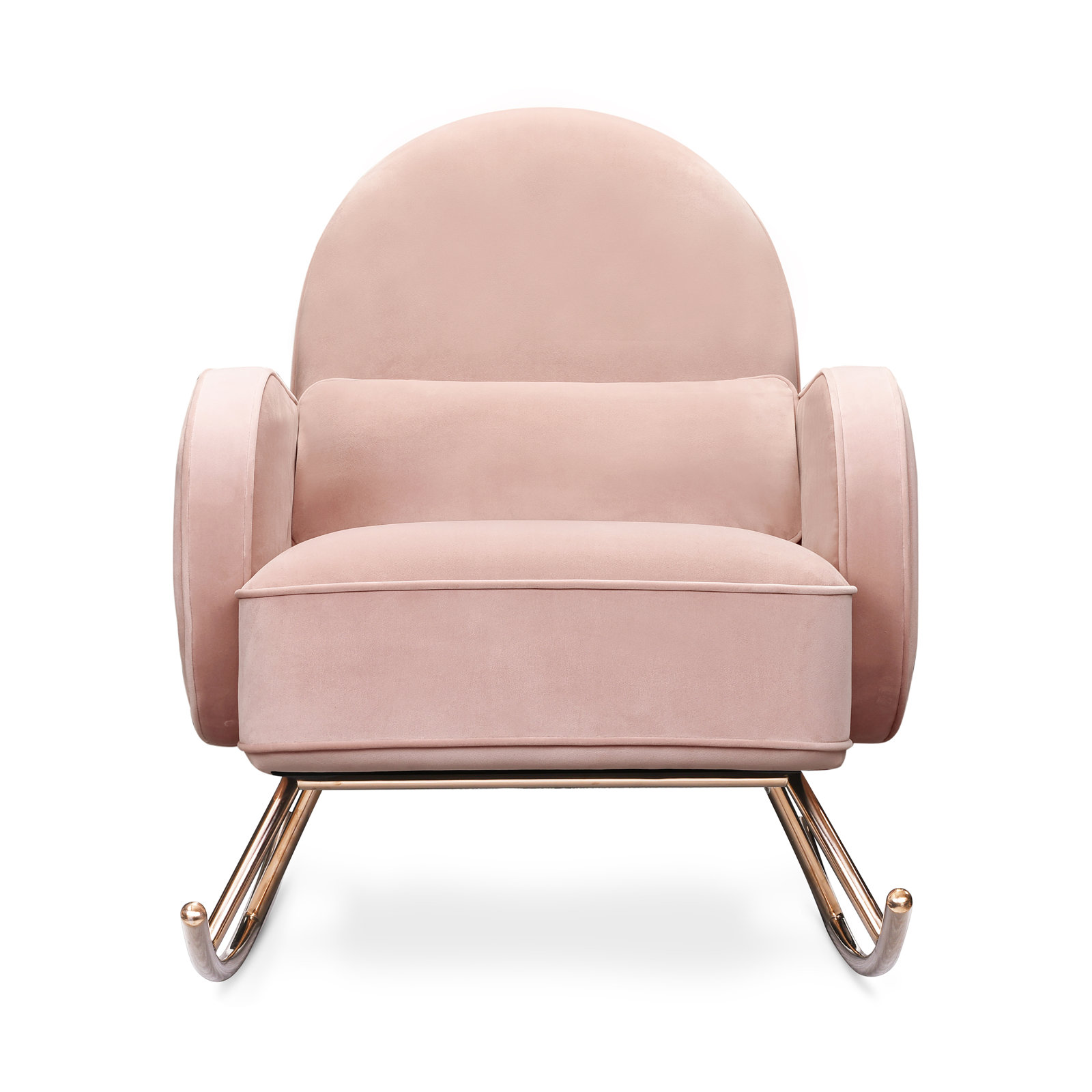 Compass Rocking Chair, Blush Pink Velvet