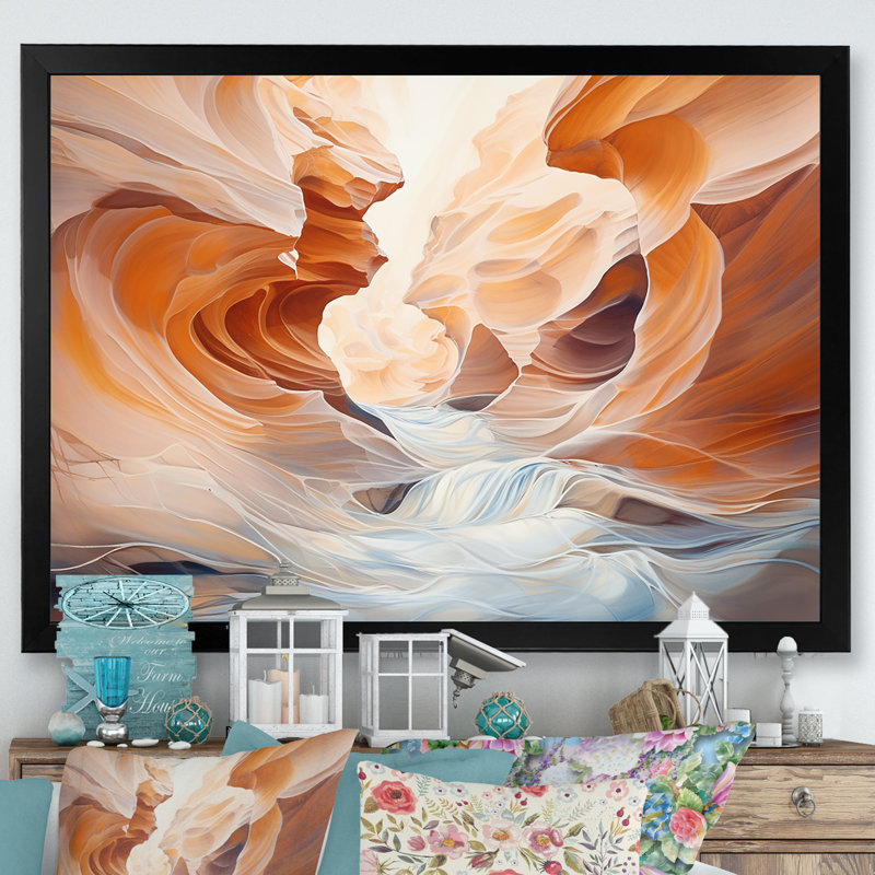 Canyon Antelope, art liquide III sur toile, H 34 po x l 44 po, Cadre photo noir