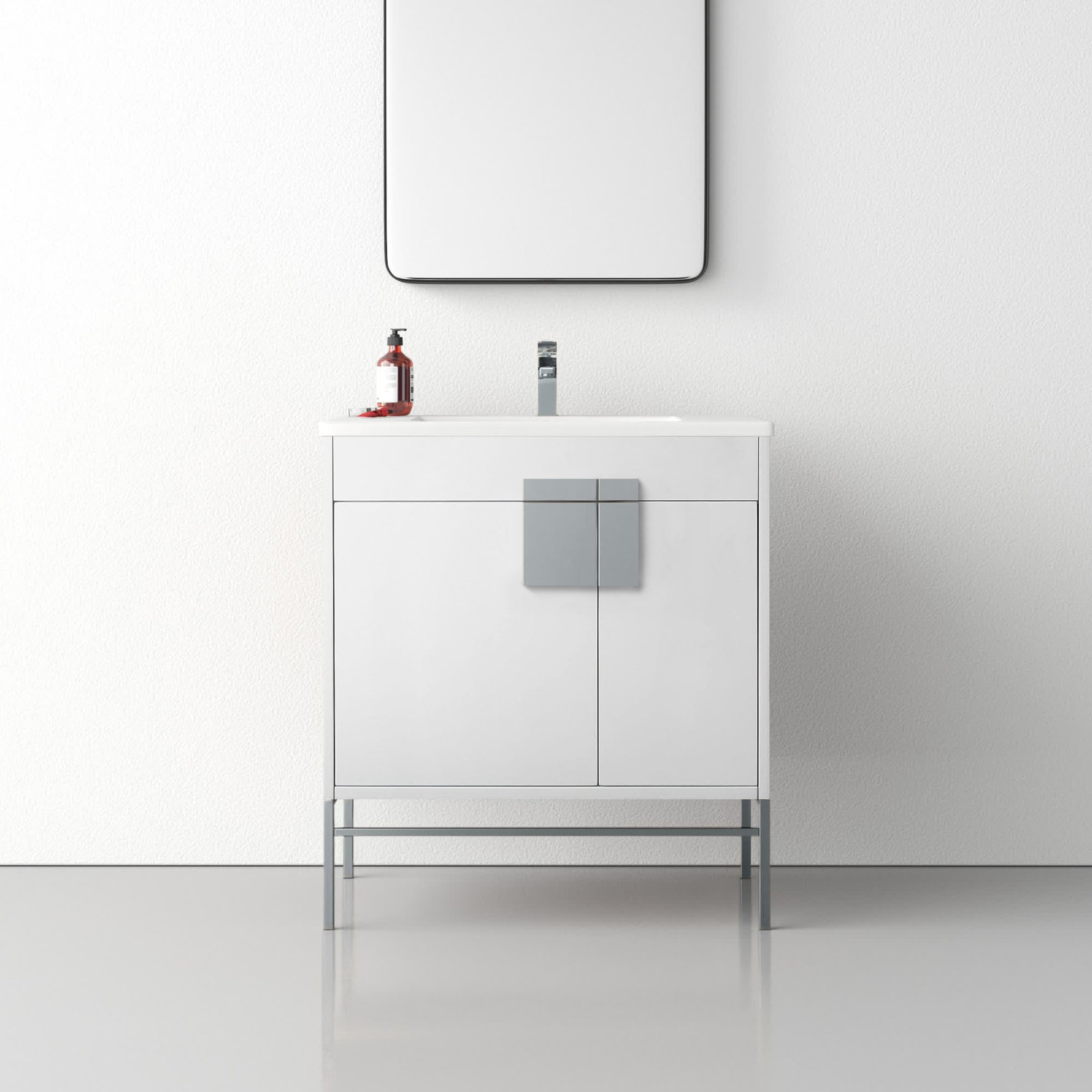 Maisie 30'' Single Bathroom Vanity, White, Polished Chrome