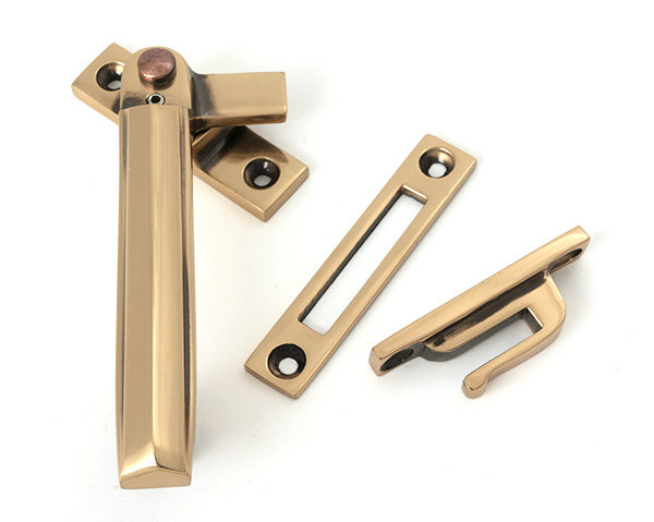 Art Deco Locking Fastener - LH, Polished Bronze