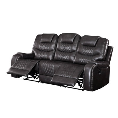 Canapé inclinable en cuir synthétique Braylon Magnetite