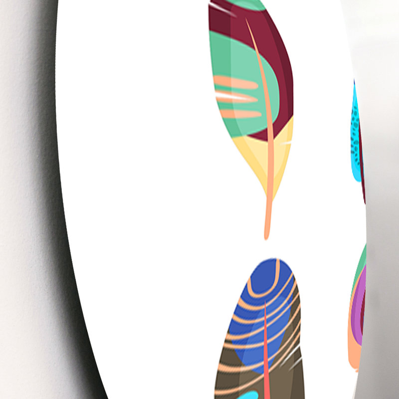 Plumes colorées - ensemble de décorations murales en métal du sud-ouest