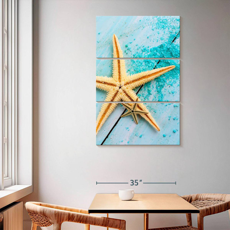 Paire d'étoiles de mer, H 65 po x l 42 po