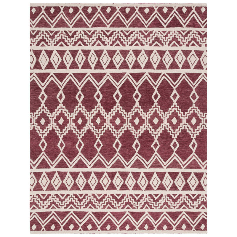 Tonsey Hand Tufted Wool Southwestern Rug, Rectangle 8' x 10'