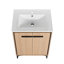 Base de meuble-lavabo 24 po avec lavabo, armoire de rangement avec portes, bois d'ingénierie