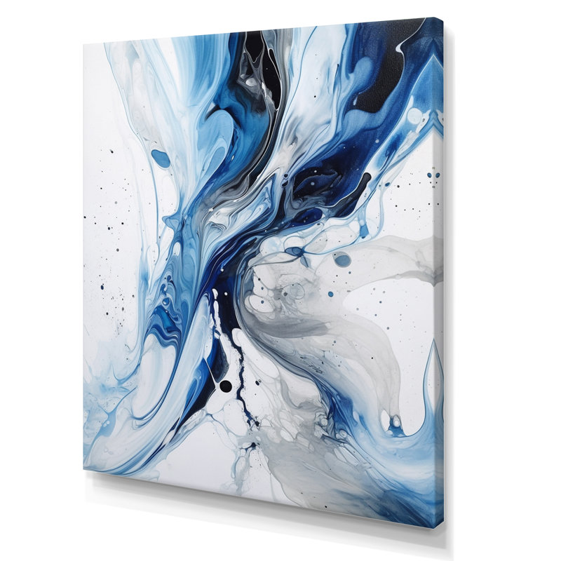 «Blue and Grey Ethereal Elixir I», reproduction d'art sur toile abstraite, Sans cadre, H 20 po x l 12 po, Toile tendue