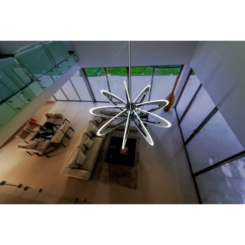 Iridium 9 - Light Geometric Pendant, Polished Chrome